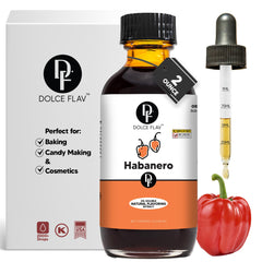Dolce Flav front bottle view showing label and dropper for clear identification and convenience