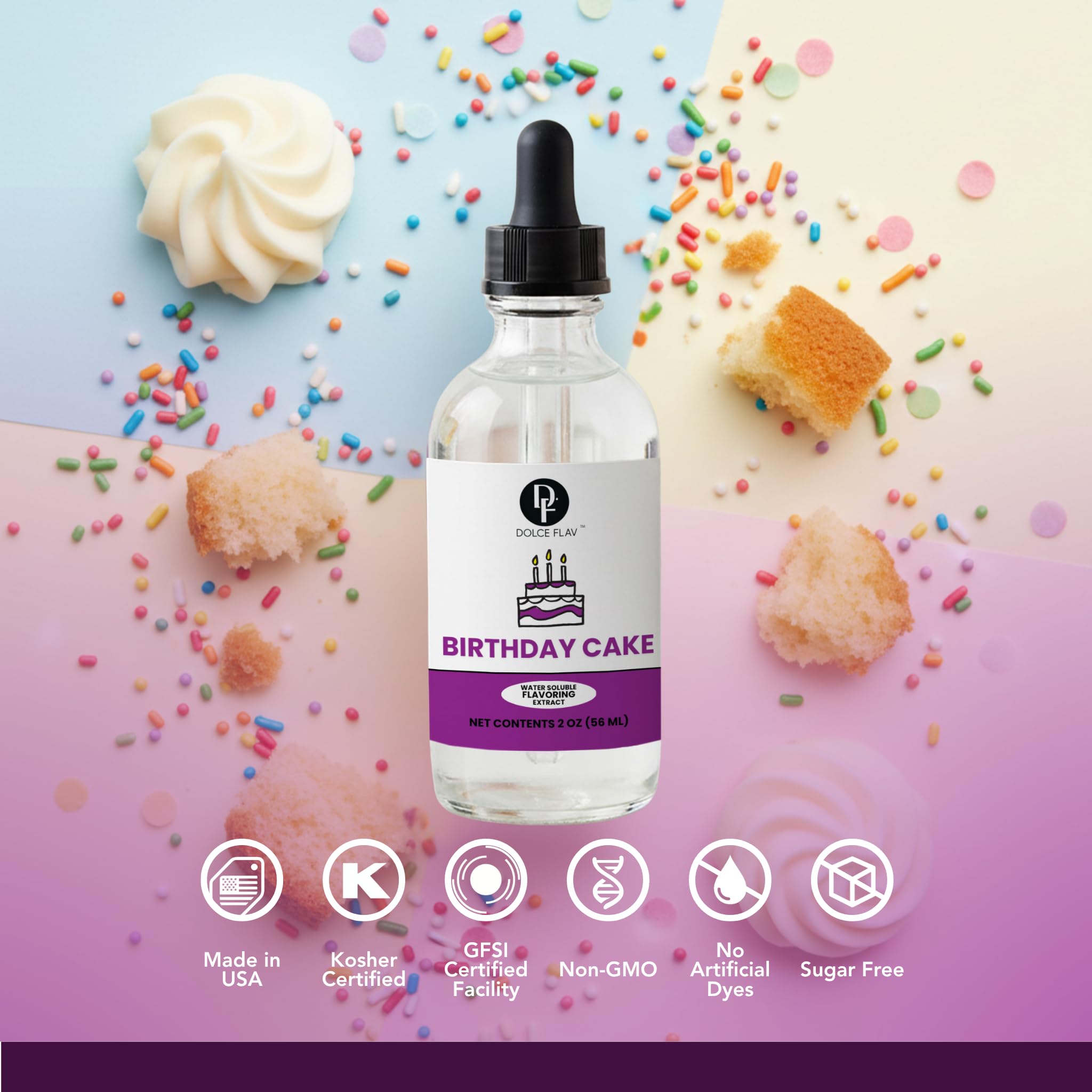 Dolce Flav used on frosted cupcake delivering nostalgic cake flavor