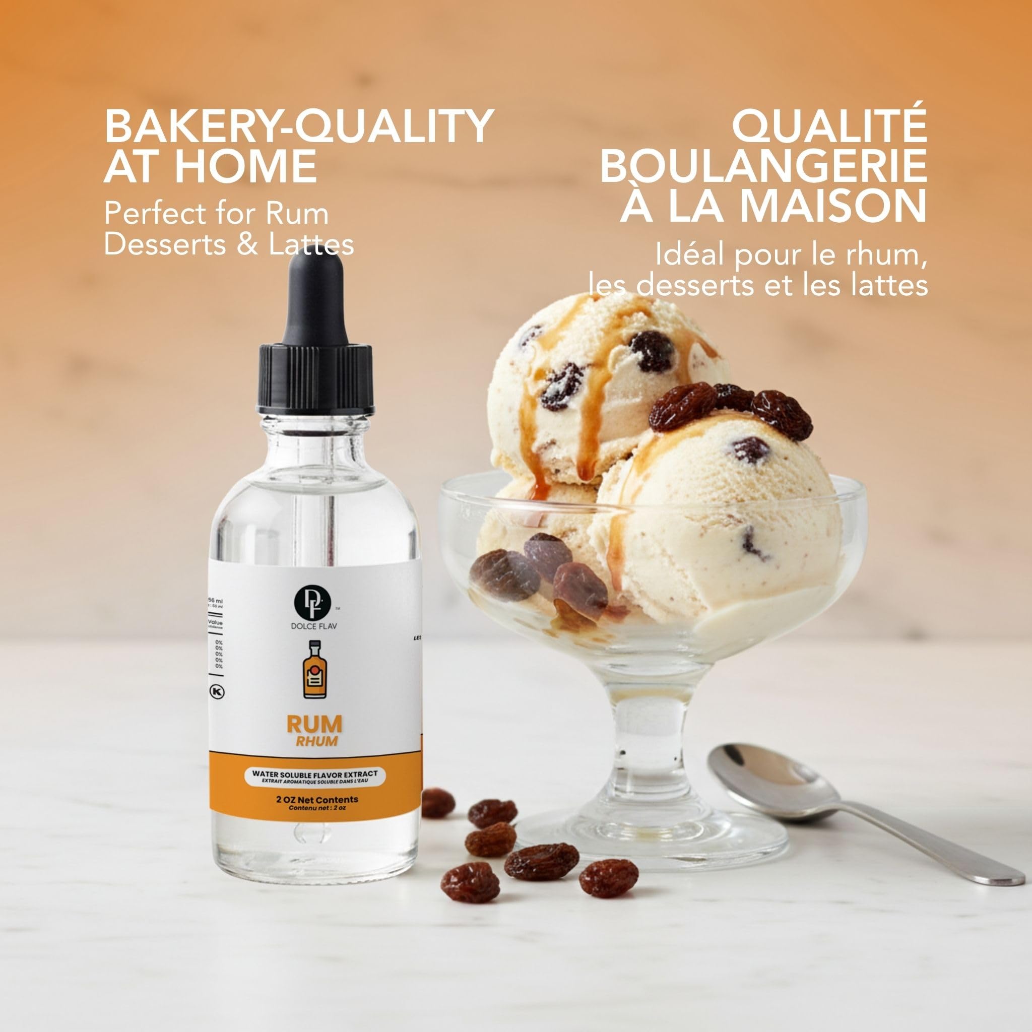 Dolce Flav added to mocktail glass for rich rum taste in alcohol-free drinks