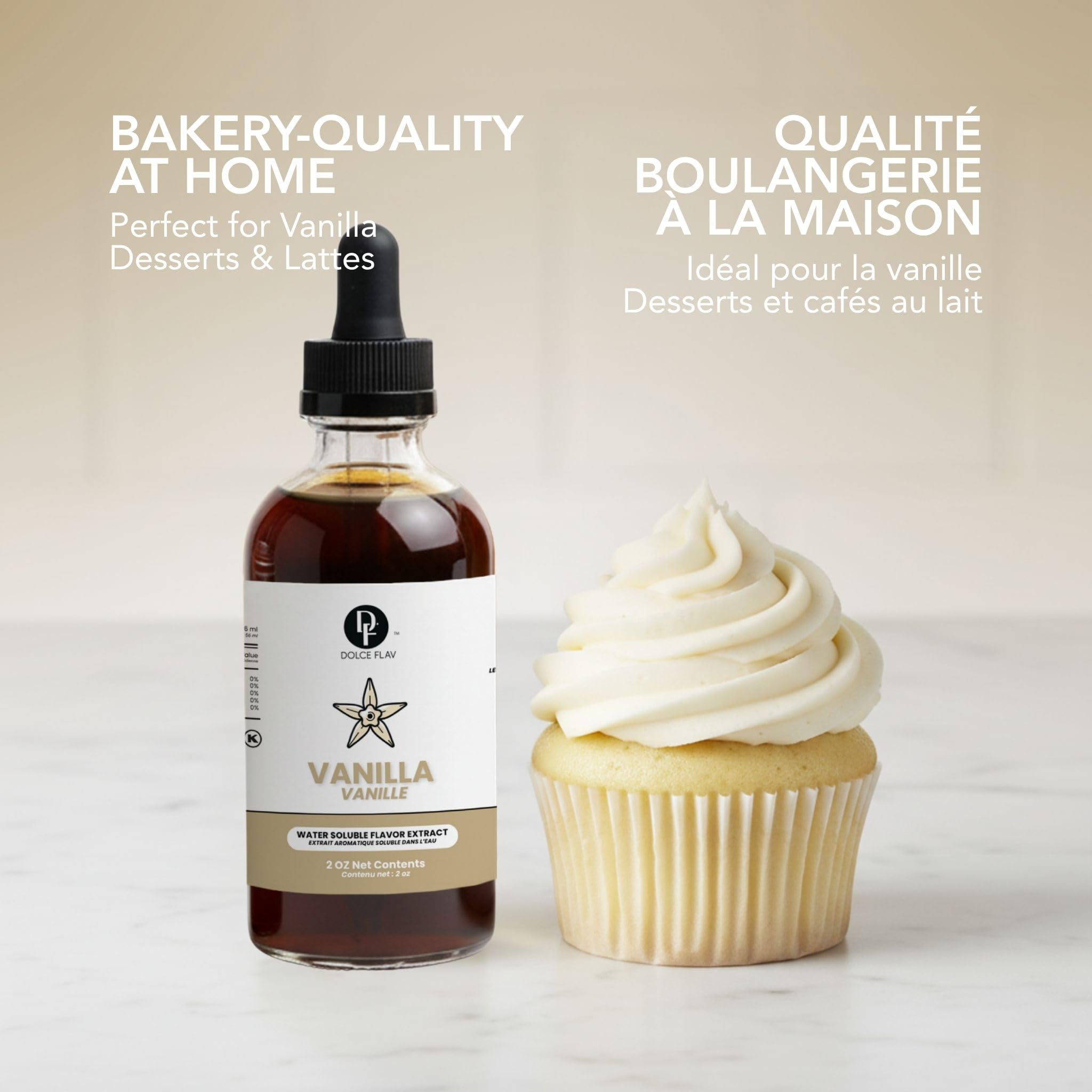 Dolce Flav label close-up showing kosher and GMP claims for quality assurance