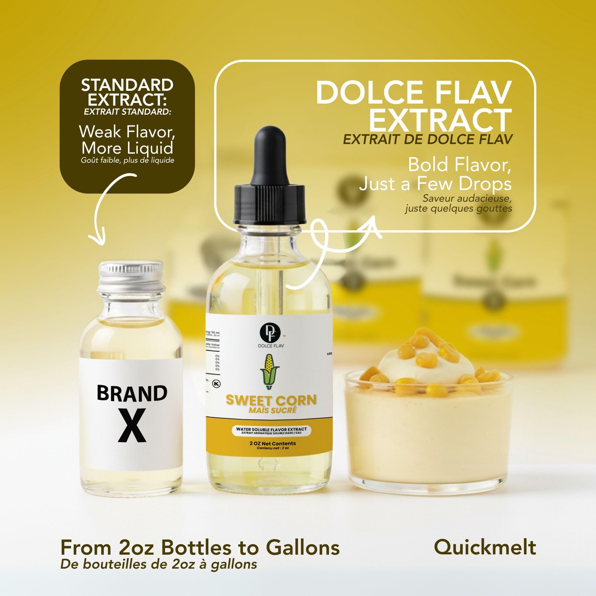 Dolce Flav label detail highlighting natural flavors and safety certifications