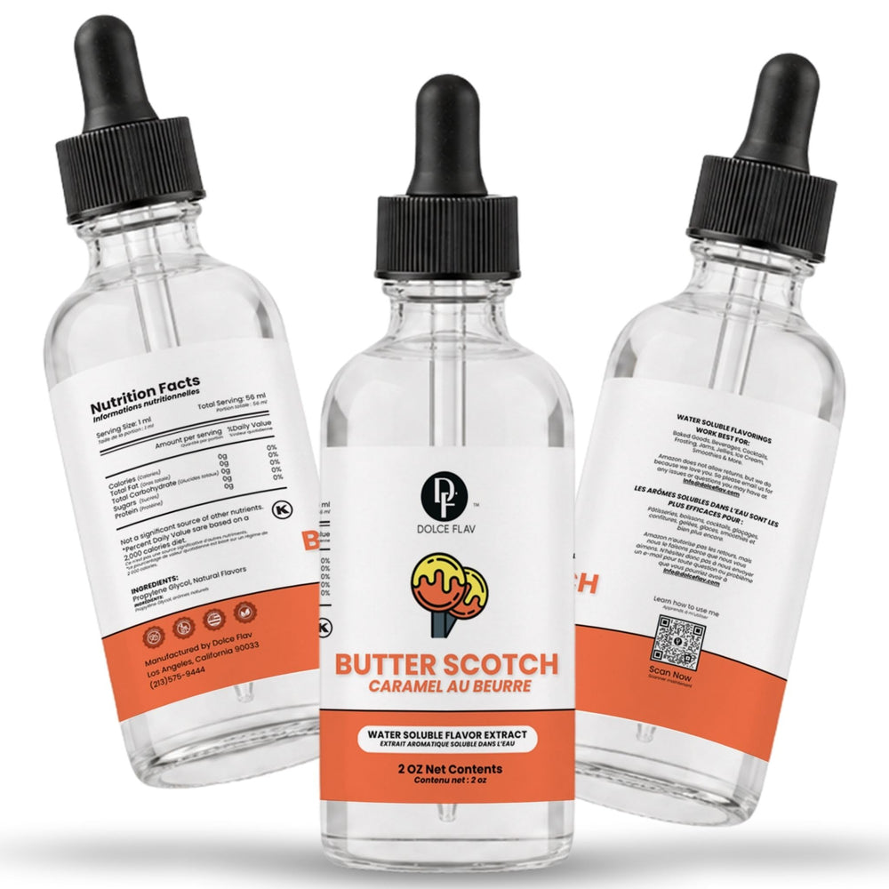 Dolce Flav label highlighting GMP and BRCGS certifications for safety