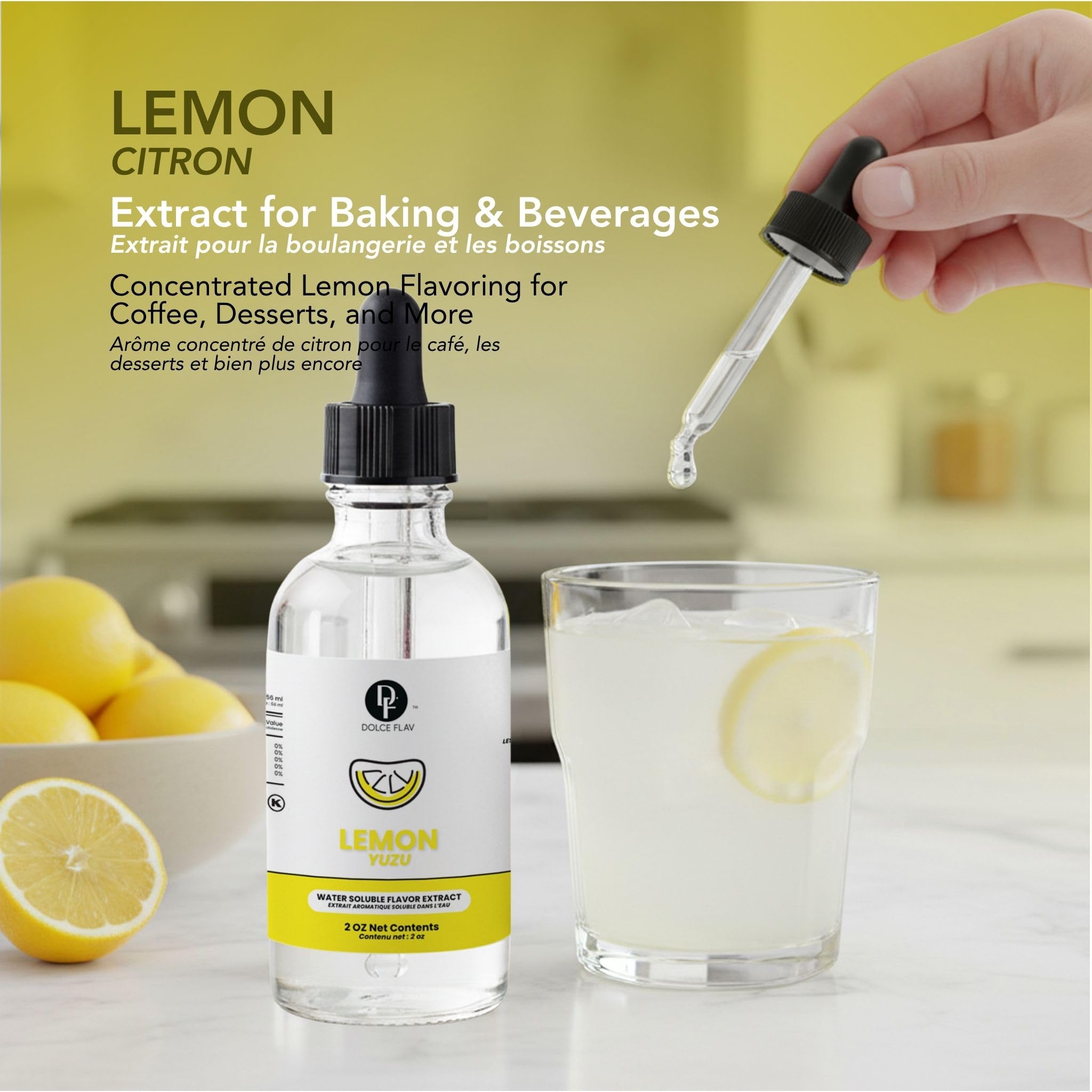 Dolce Flav dropper pouring extract with precise dosing for recipes benefit