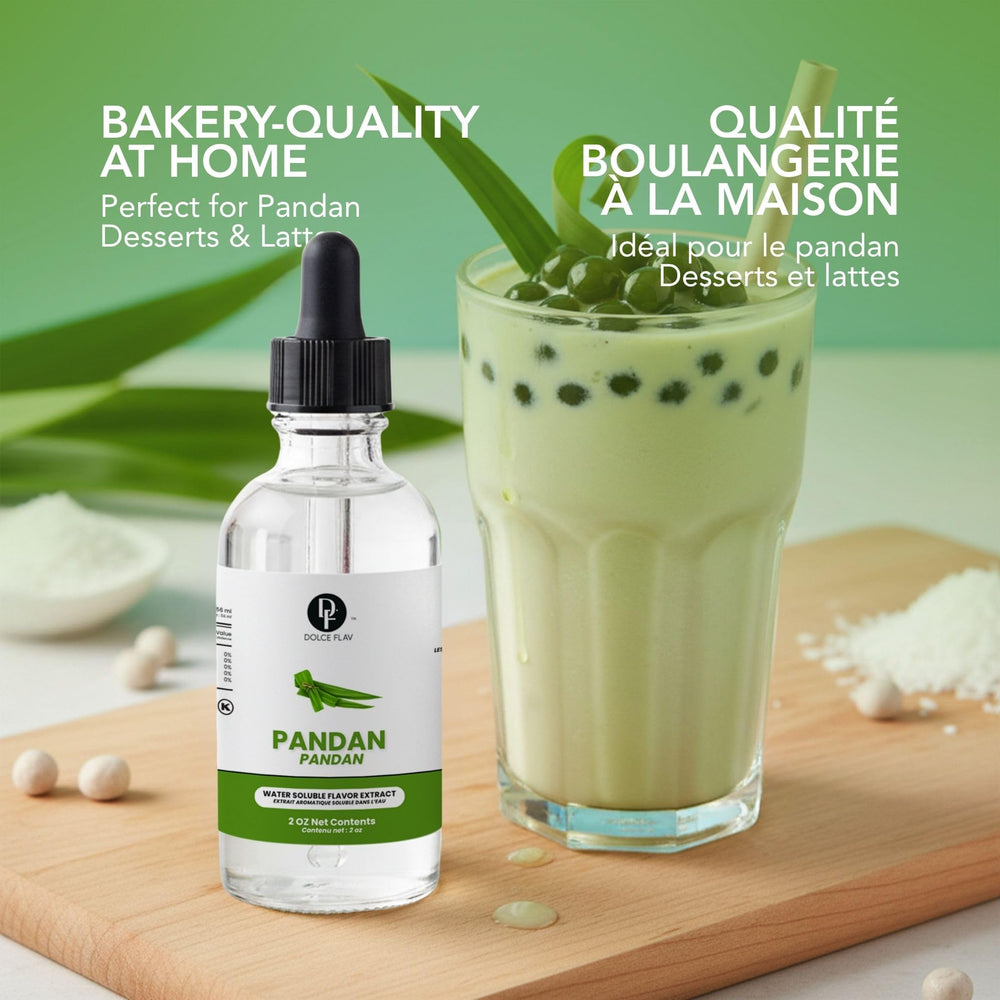 Dolce Flav used in pale green pandan ice cream scoop for dessert flavor