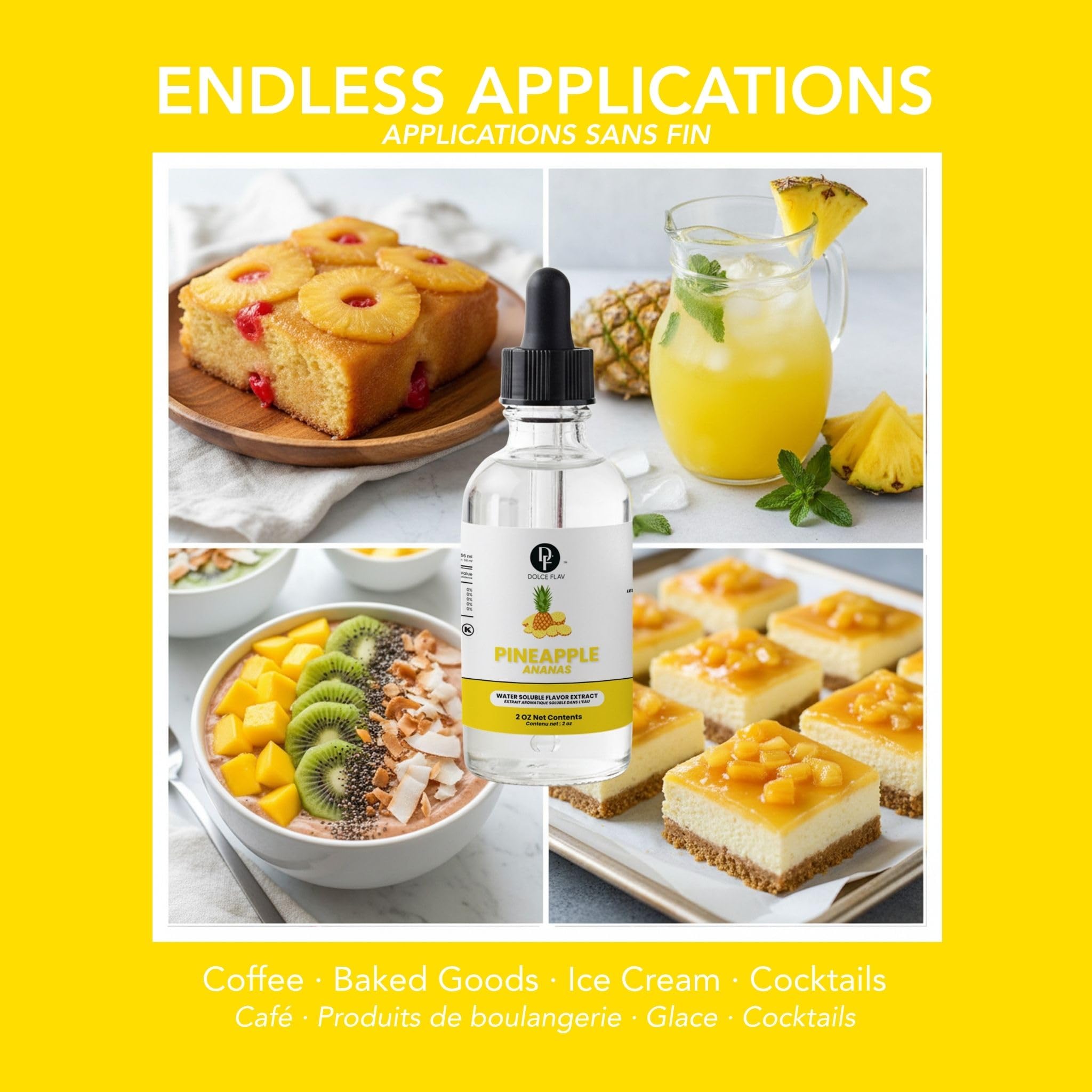 Dolce Flav extract in a cocktail glass, adding tropical pineapple aroma to drinks