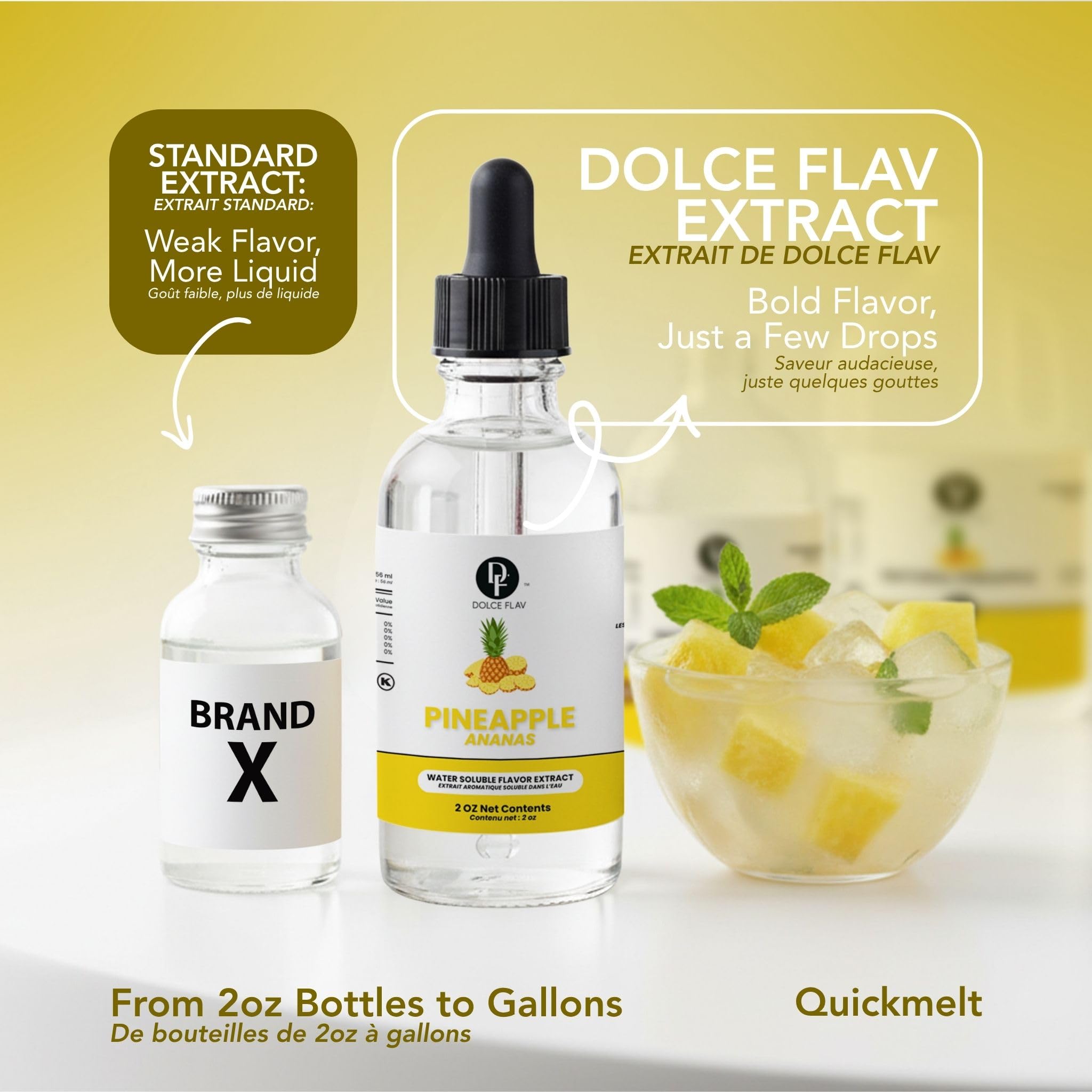 Dolce Flav label detail highlighting natural flavors and food-safety certifications