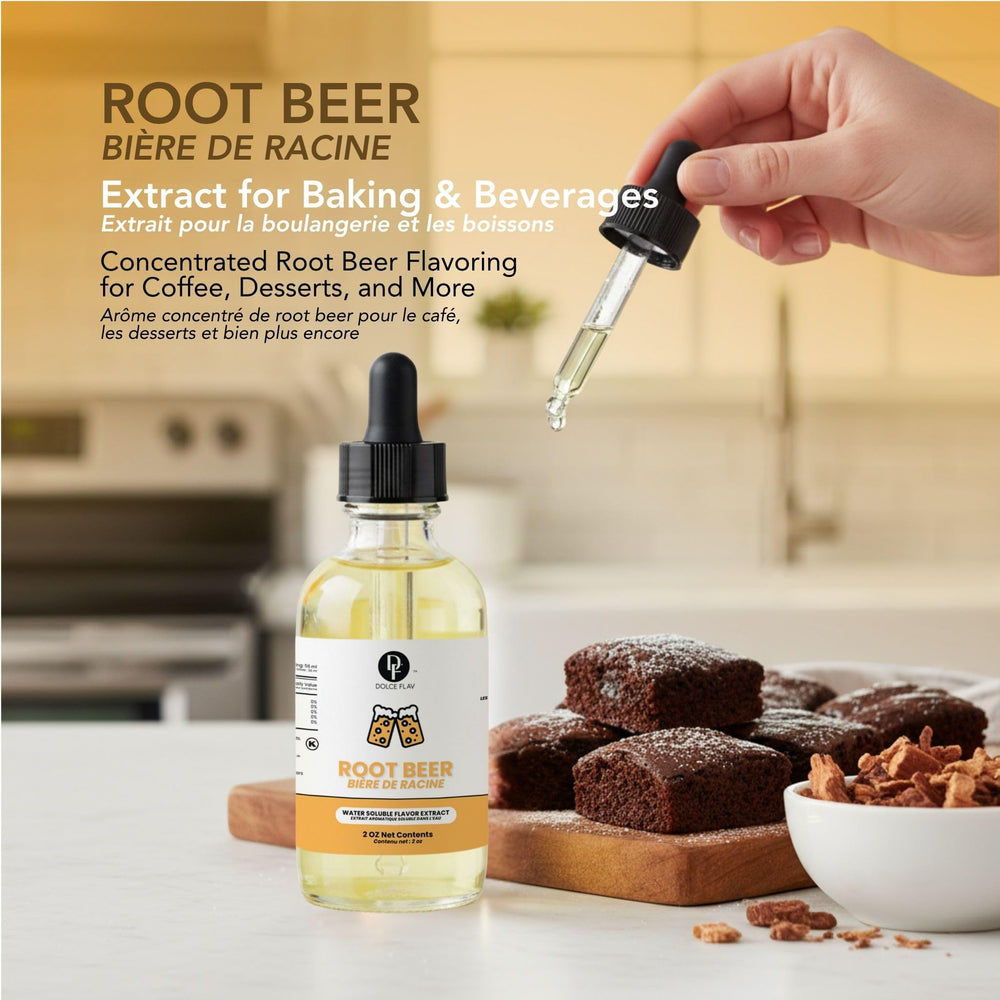 Dolce Flav dropper dispensing extract with controlled dosing for recipes