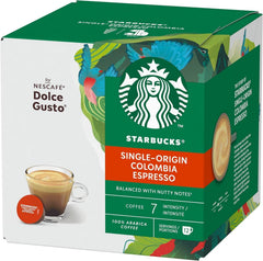 Dolce Gusto Starbucks Colombia espresso with thick crema, delivers rich texture and aroma