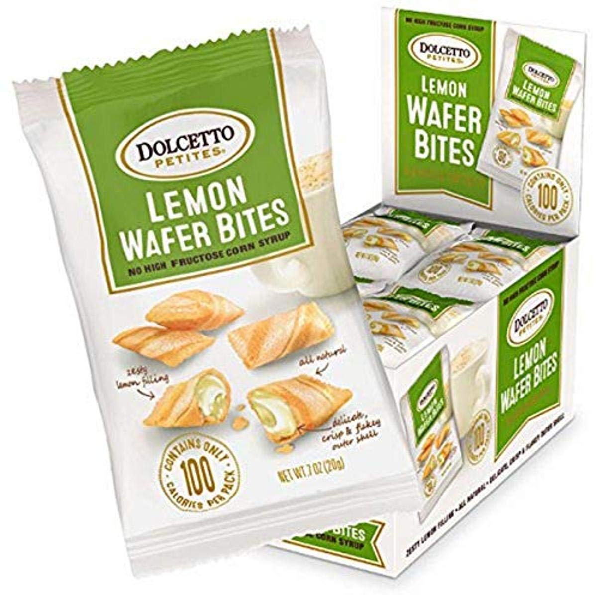 dolcetto front packaging showing single-serve lemon wafer bag and convenience