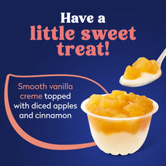 Dole close-up of diced apple pieces and cinnamon, real non-GMO fruit