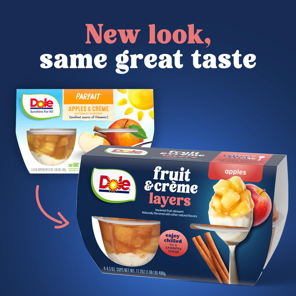 Dole close-up of creamy vanilla layer texture, smooth dessert satisfaction