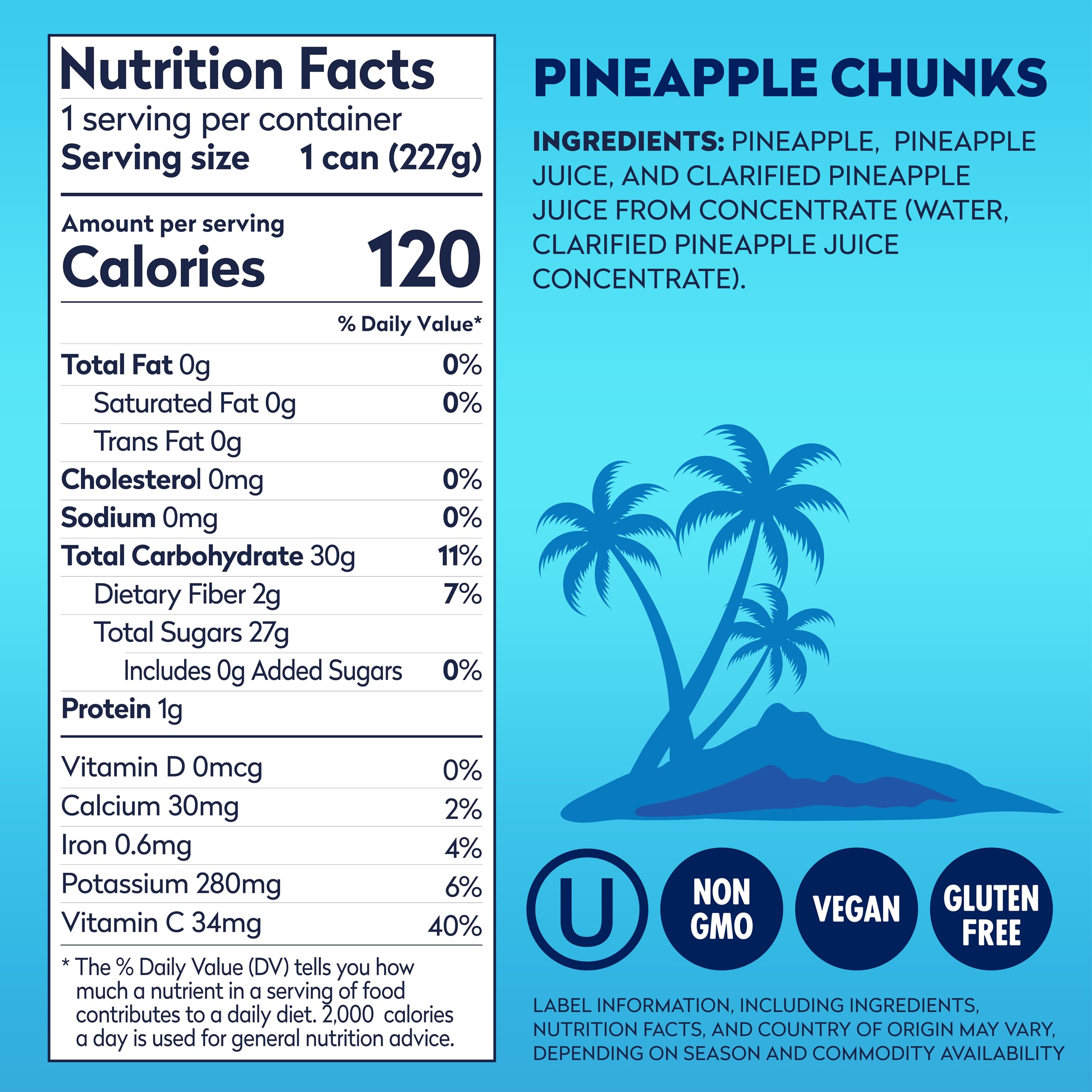 Dole close-up of pineapple chunk texture, shows juicy firmness