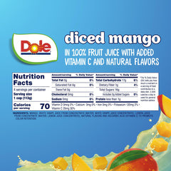 Dole mango texture detail highlighting real fruit pieces and fresh taste