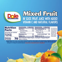 Dole fruit cup placed in lunchbox on table, convenient healthy snack option