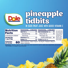 Opened Dole cup filled with 100% juice demonstrating ready-to-eat convenience