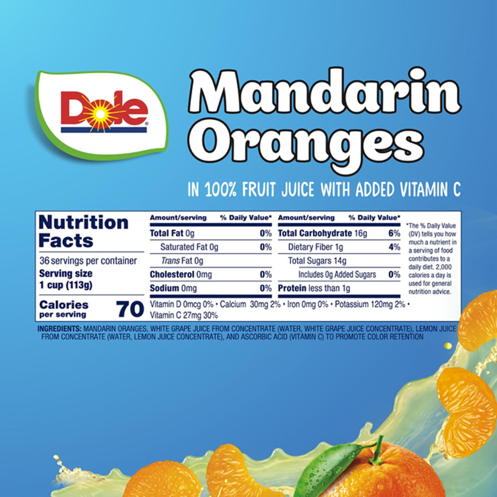 Dole close-up of mandarin orange segments highlighting natural texture and freshness