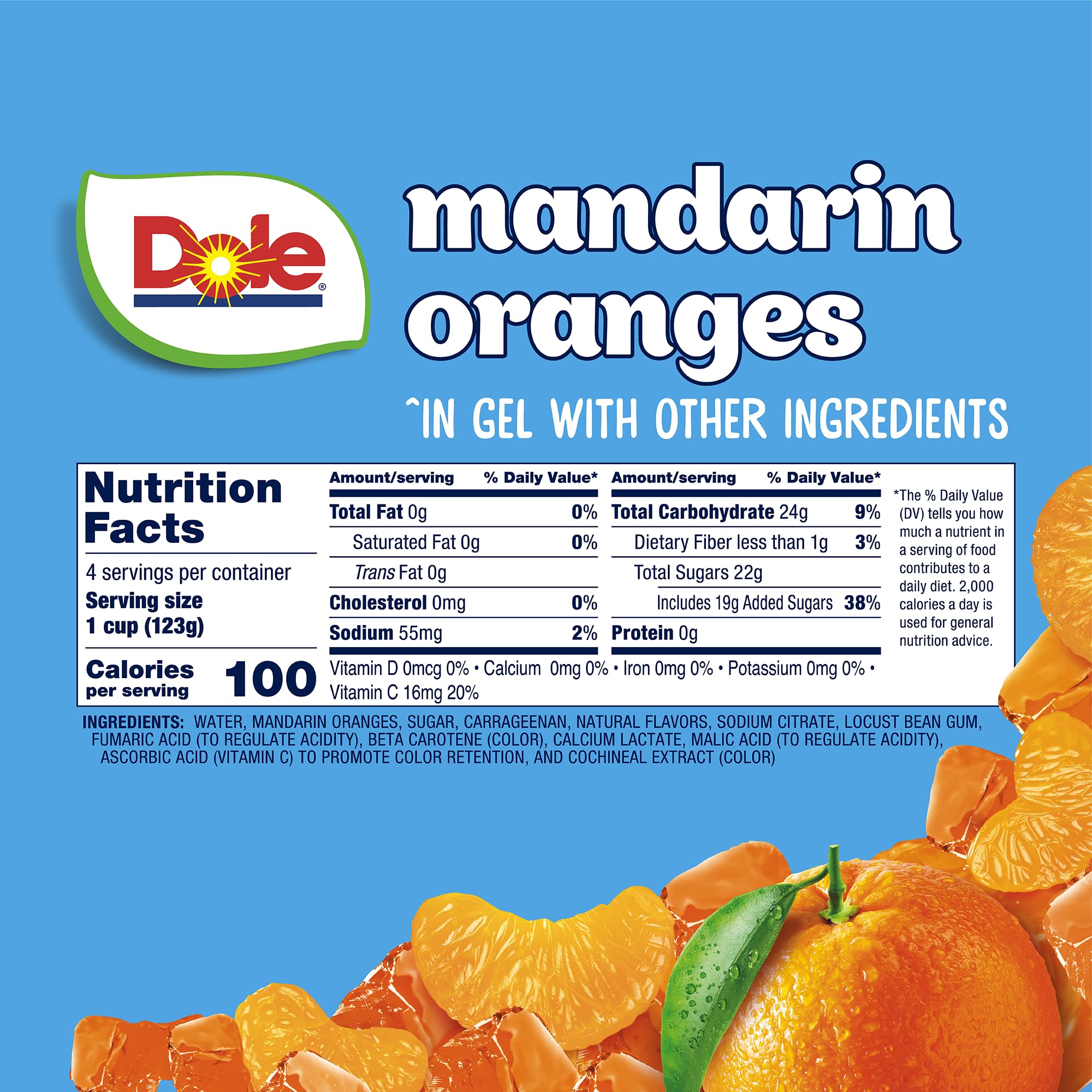 Dole mandarin segments texture detail highlighting juicy fruit quality
