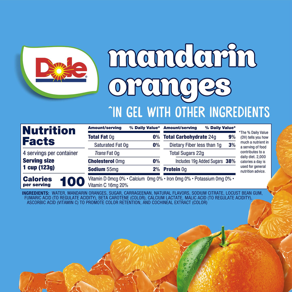 Dole mandarin segments texture detail highlighting juicy fruit quality