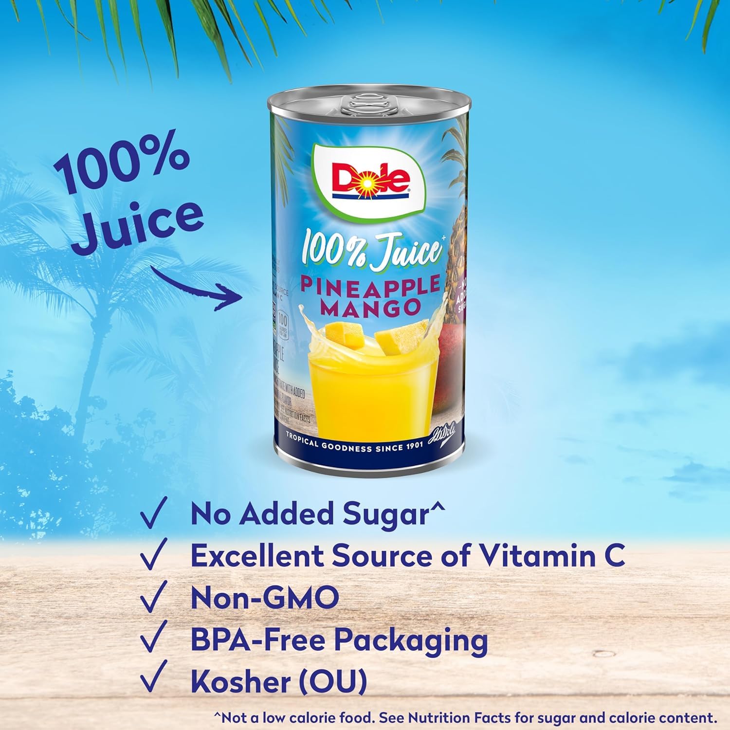 Dole can top open revealing juice ready to drink and easy portability benefit
