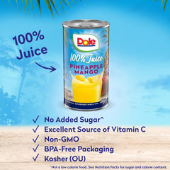 Dole can top open revealing juice ready to drink and easy portability benefit