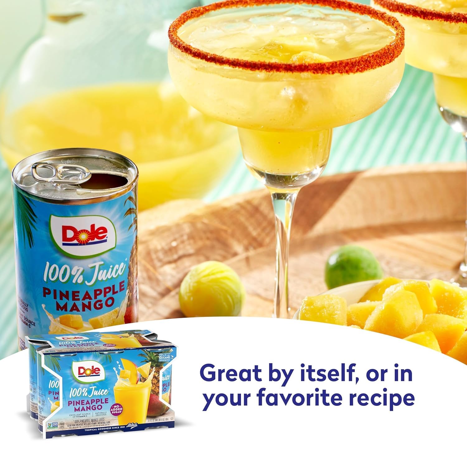 Dole close-up of label showing ingredients and vitamin C detail for informed choice benefit
