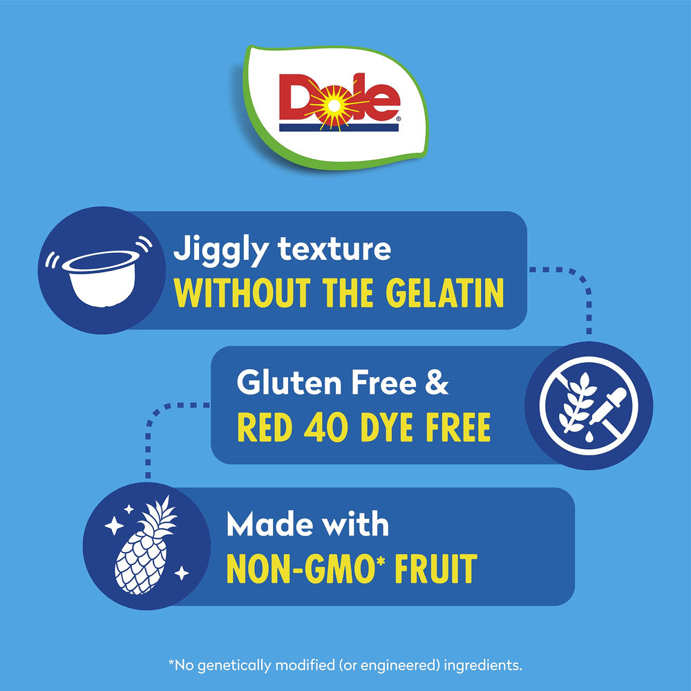 Dole open cup with pineapple pieces visible offering quick snack