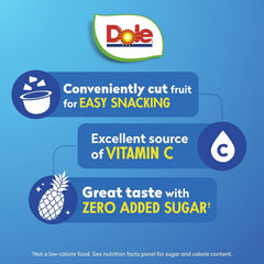 Dole pineapple tidbits open cup close-up showing bite-sized pieces and ready-eat convenience