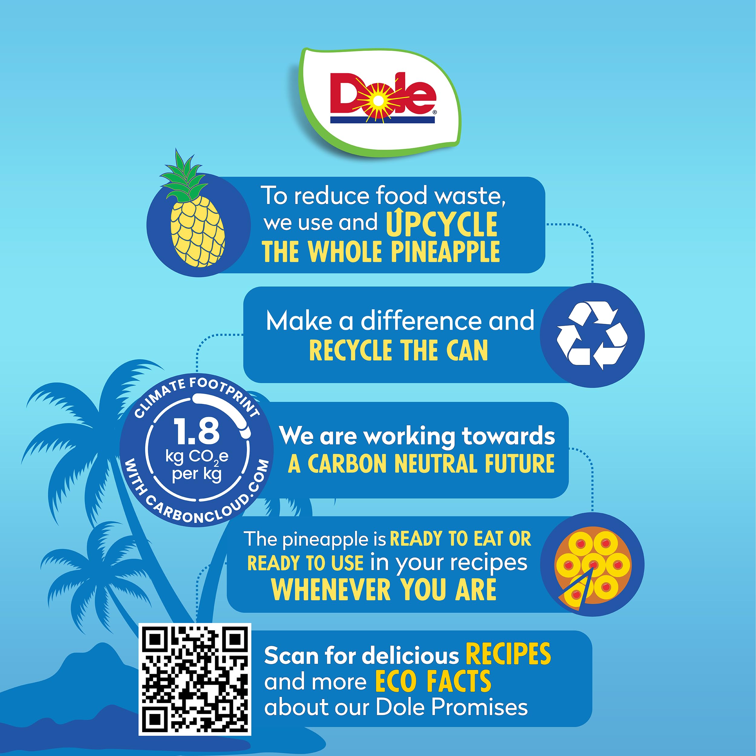 Dole pineapple can beside a ruler for size comparison and portion clarity