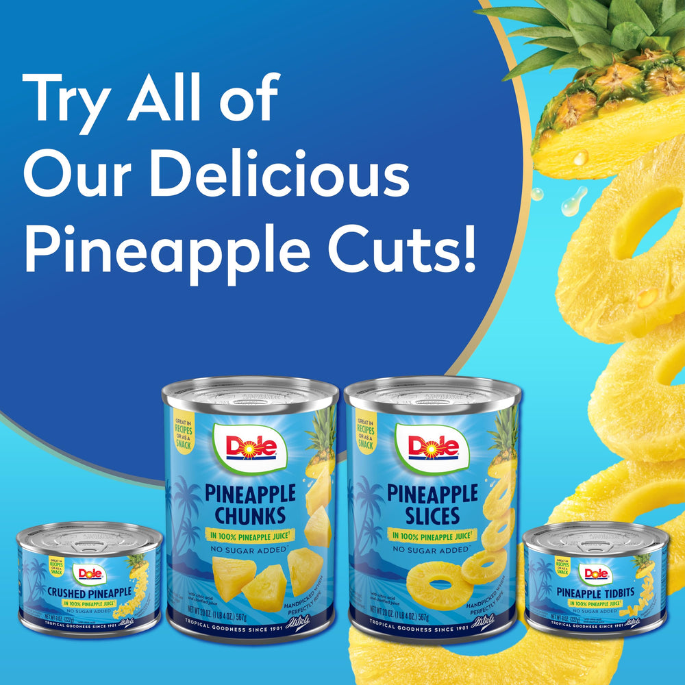 Dole pineapple slices plated as a snack showing quick serving idea