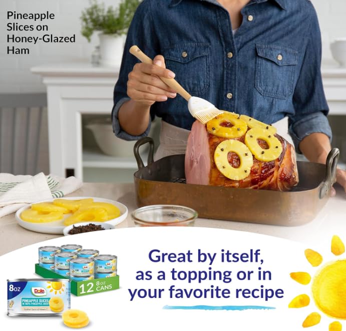 Hand holding Dole can to show 8 oz size and convenient portion