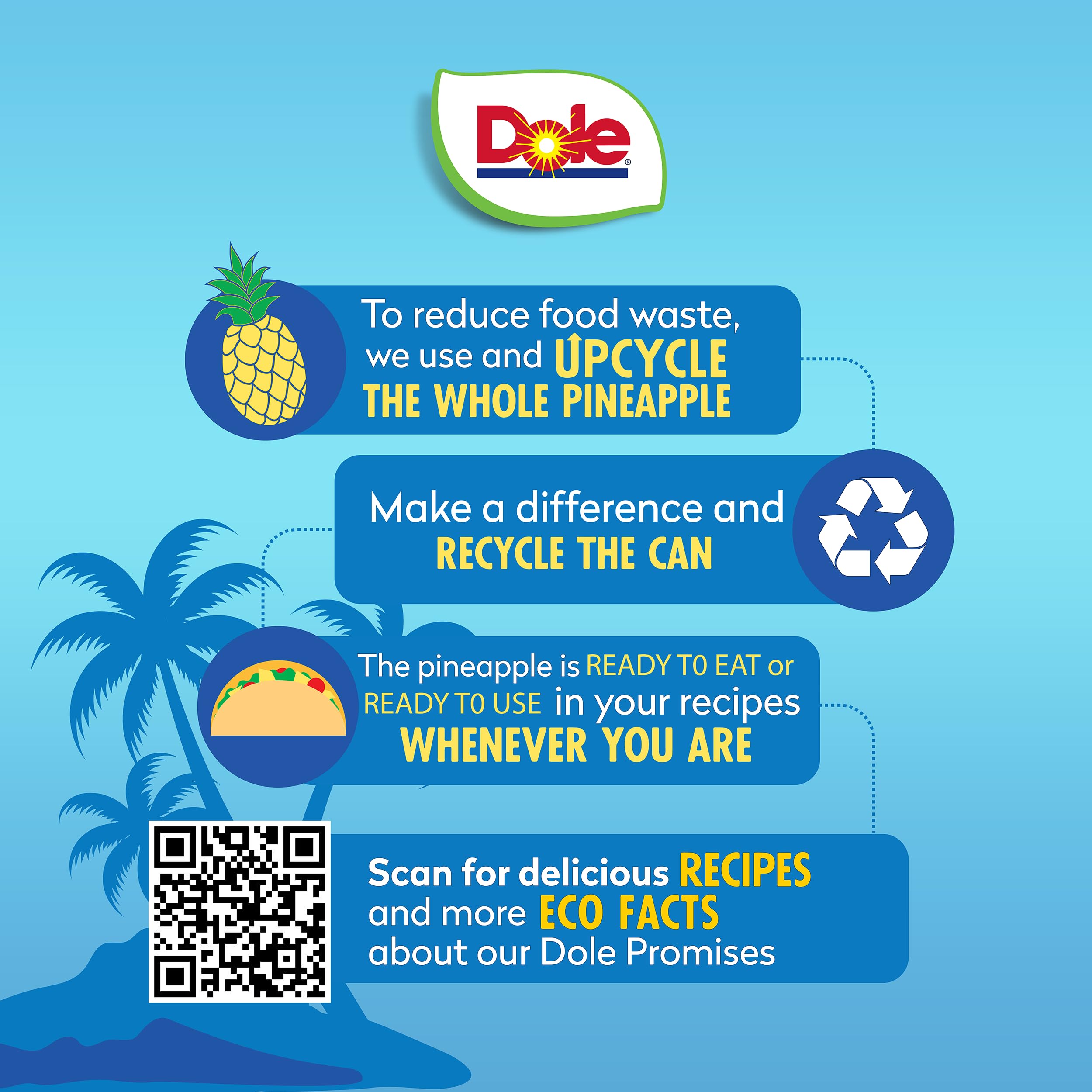 Dole pineapple chunks served over fruit salad for quick topping