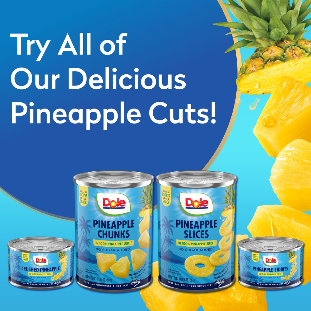 Dole 8 oz can next to a measuring cup to show scale and portions