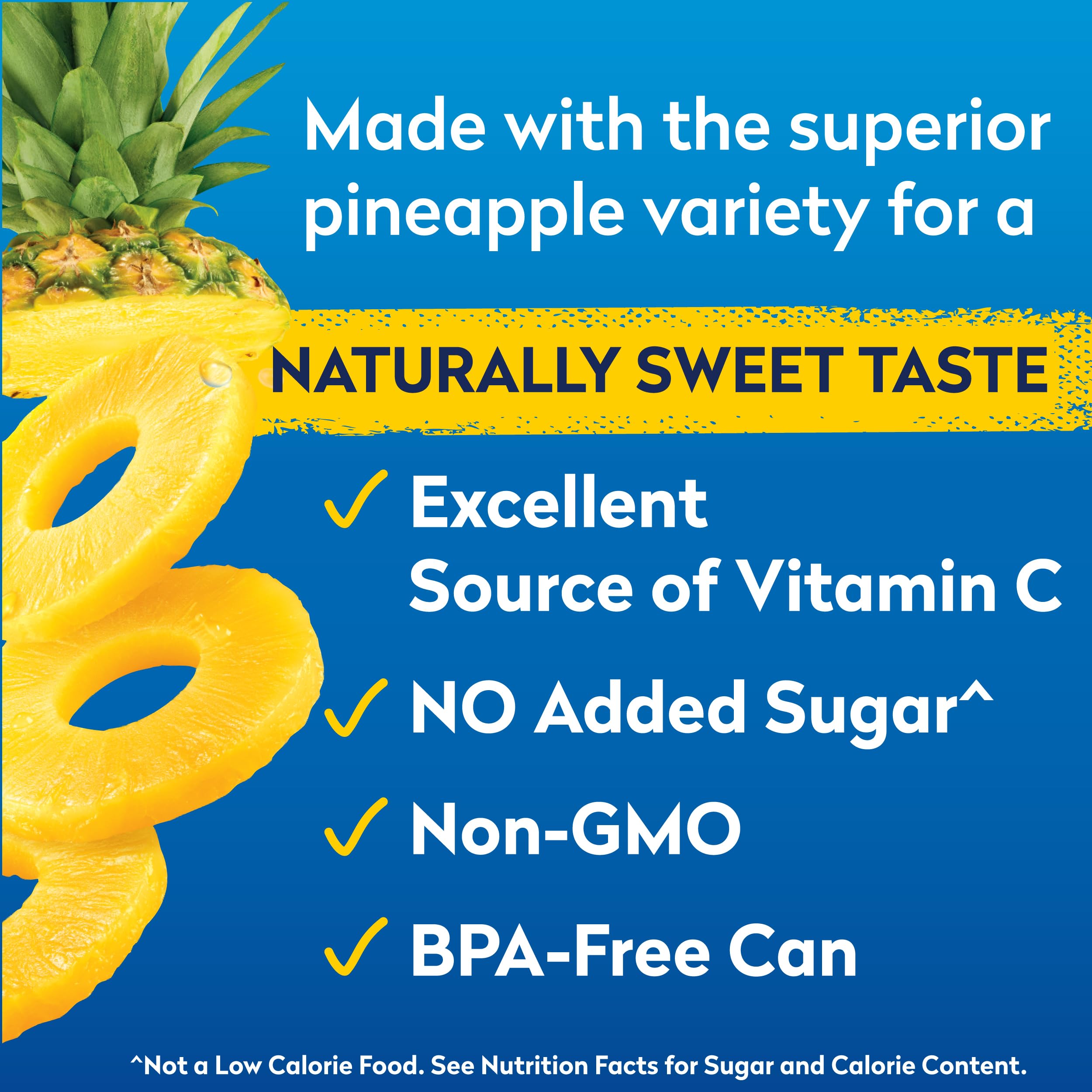 Open can of Dole Tropical Gold pineapple slices top view highlighting ready-to-eat convenience