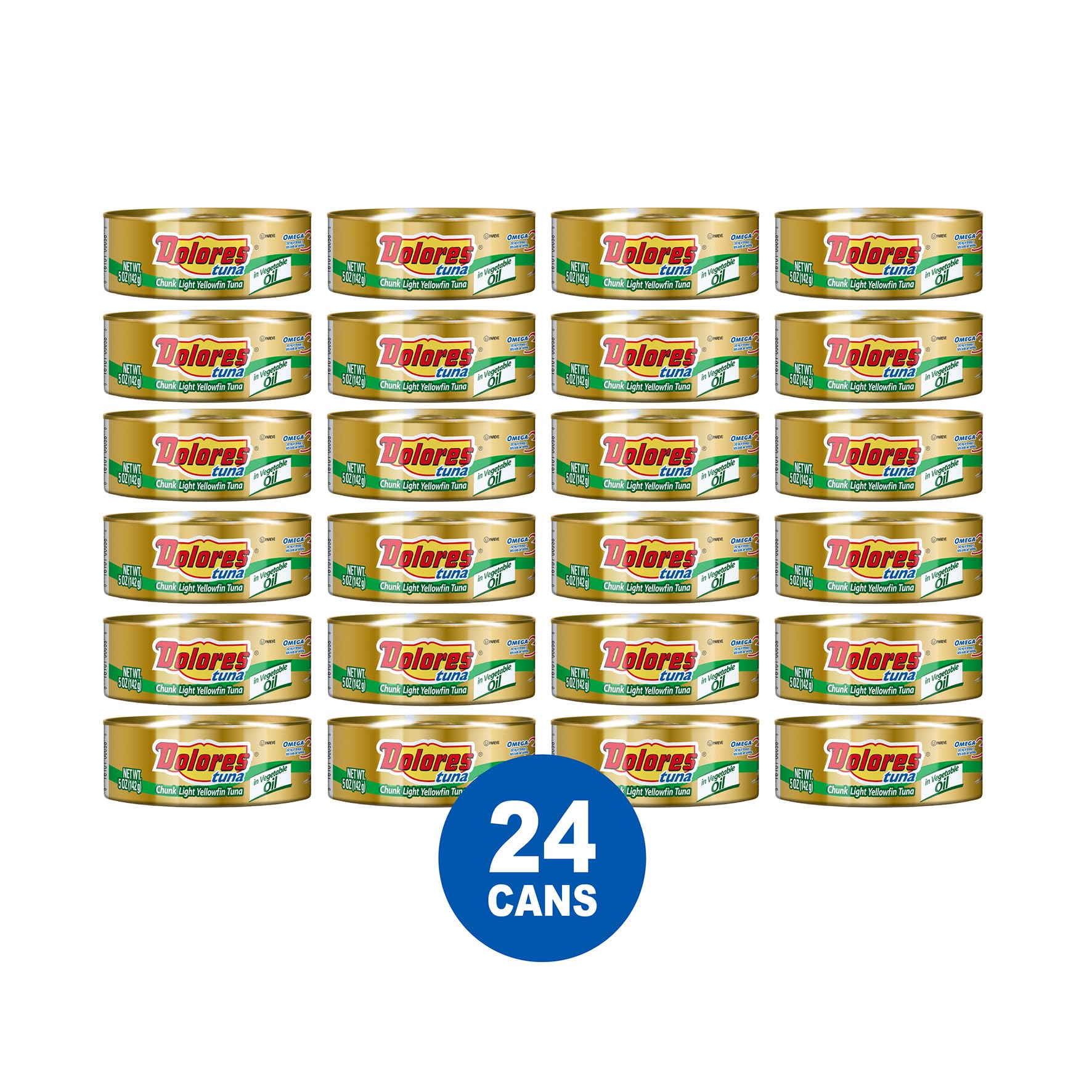 Dolores open can of yellowfin tuna flakes in vegetable oil highlighting flaky texture and ready-to-eat convenience