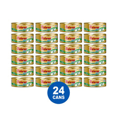 Dolores open can of yellowfin tuna flakes in vegetable oil highlighting flaky texture and ready-to-eat convenience