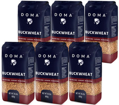 DOMA front packaging showing 6-pack bulk bag, pantry-friendly storage benefit