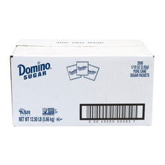 Domino close-up of granulated sugar texture showing consistent portion quality