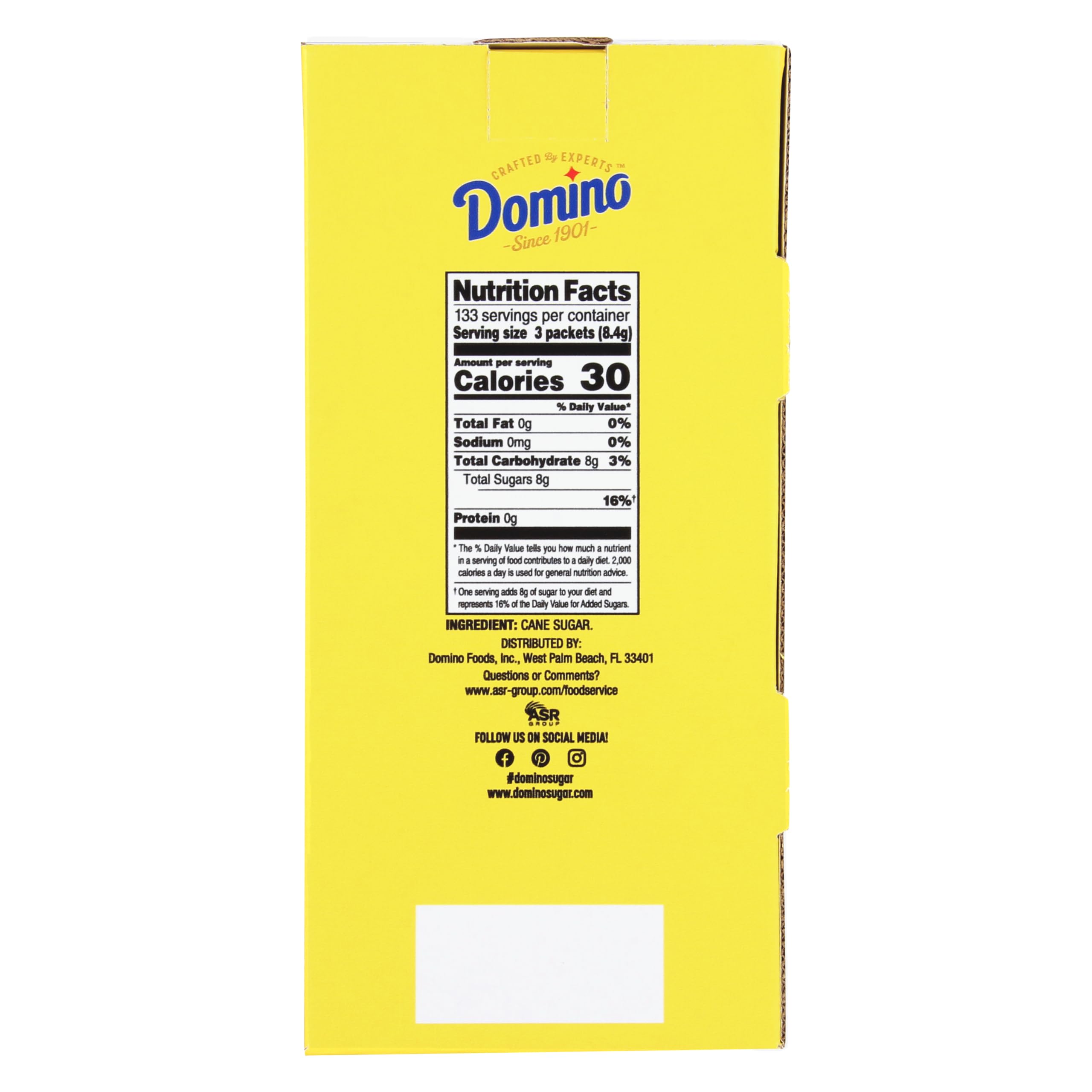 Domino packets arranged on countertop station, organized service benefit