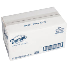 Domino front packaging box showing 2000 packets and organized dispenser benefit