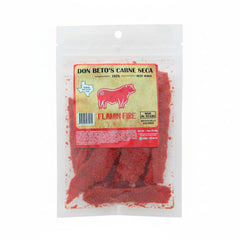 Don Beto's front pack showing fiery branding and resealable convenience