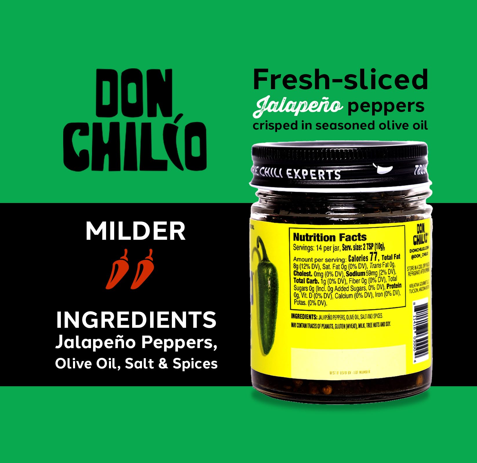 Don Chilio drizzle on pizza, adding mild heat and satisfying crunch to slices
