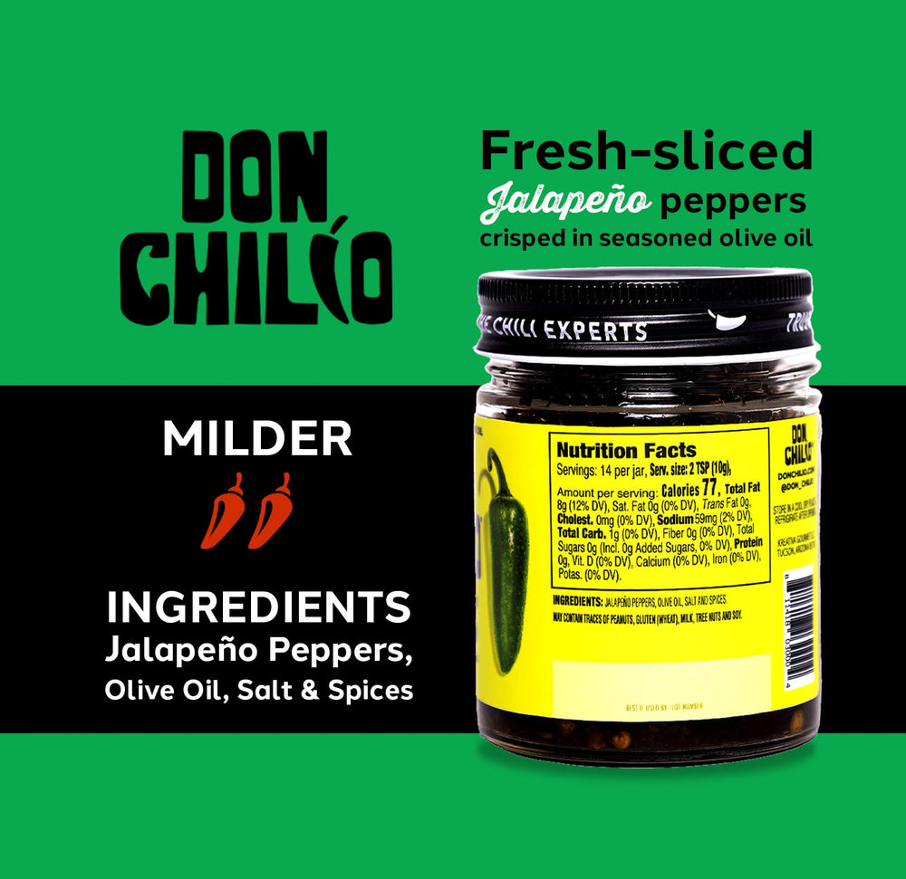Don Chilio drizzle on pizza, adding mild heat and satisfying crunch to slices