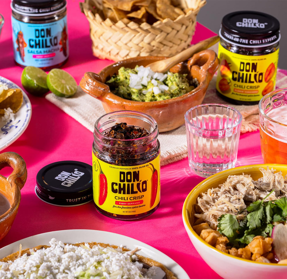 Don Chilio jar on table in kitchen setting inspiring meal enhancement