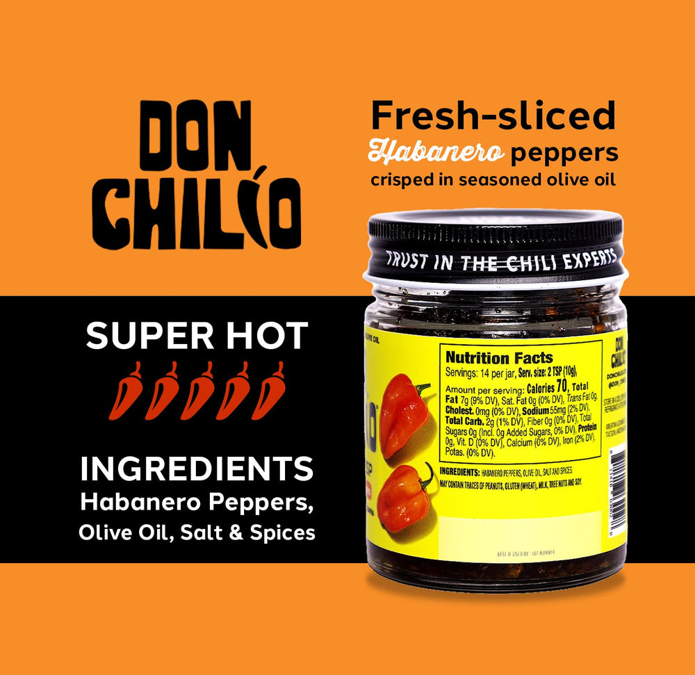 Don Chilio spoonful on taco adding heat and crunchy topping