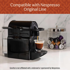 Don Francisco's capsule inside Nespresso Original Line machine showing convenient brewing
