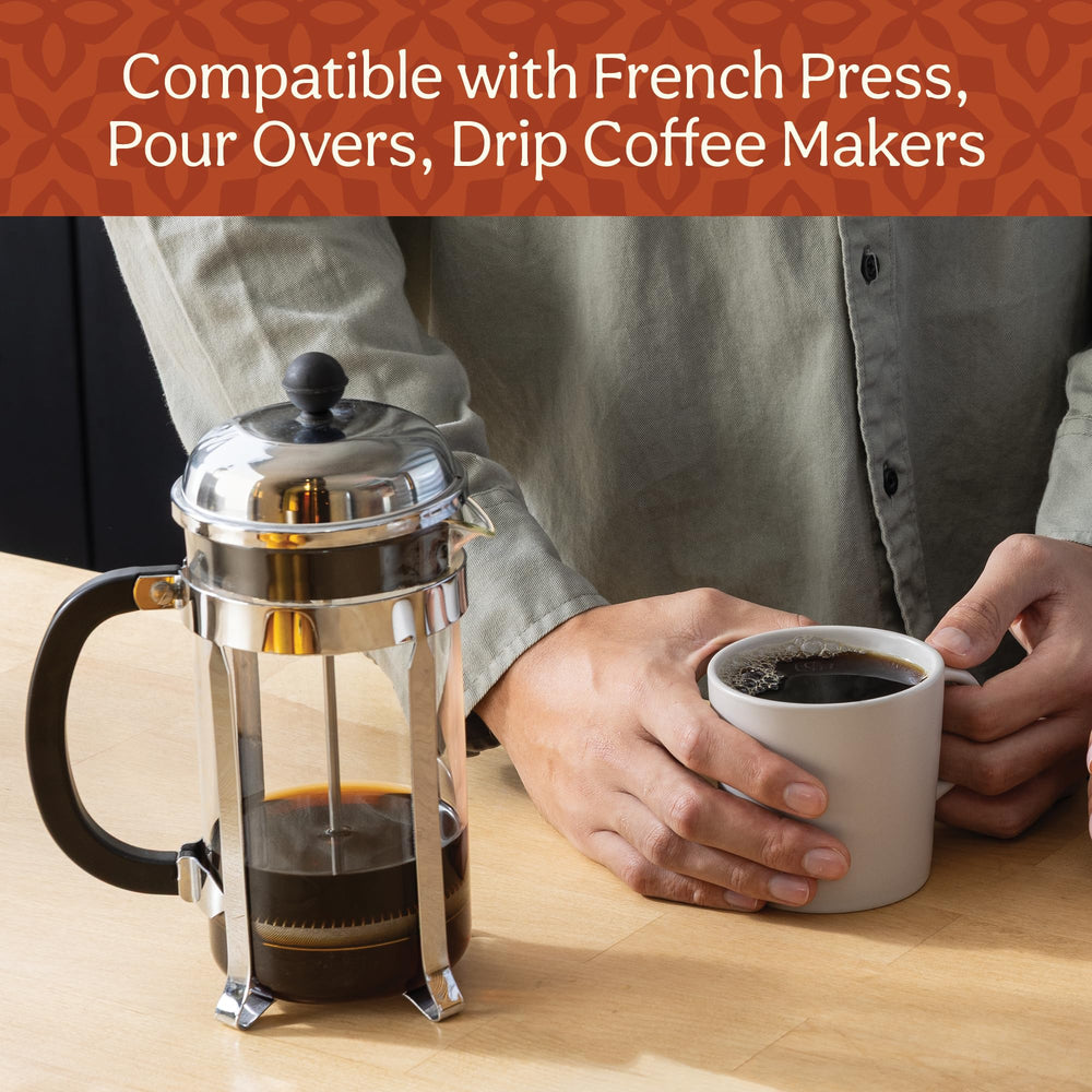 Don Francisco's open can with ground coffee showing fresh grounds and aroma