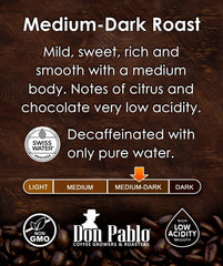 Don Pablo close-up of roast color showing rich medium-dark appearance