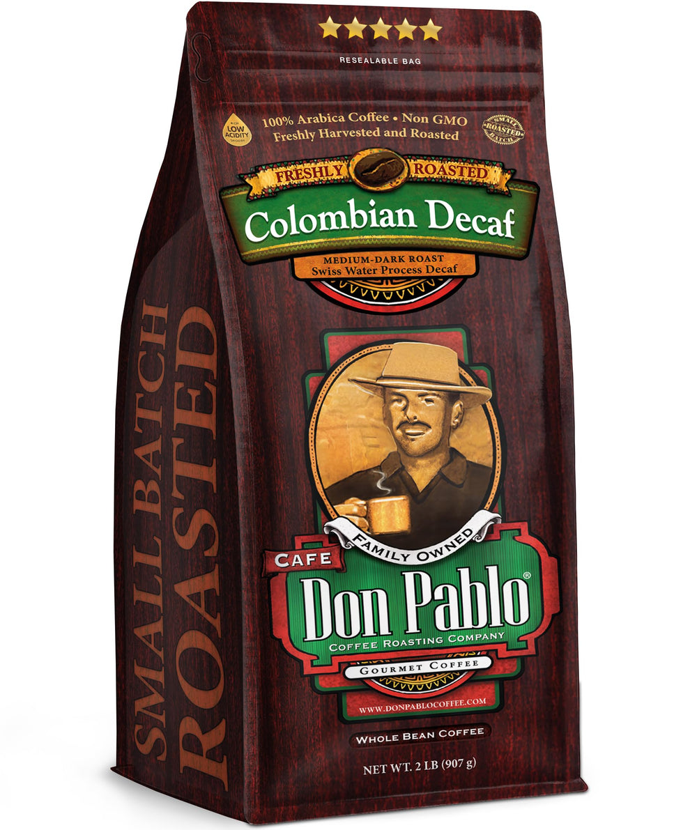Don Pablo front package showing 2 lb bag and label benefits