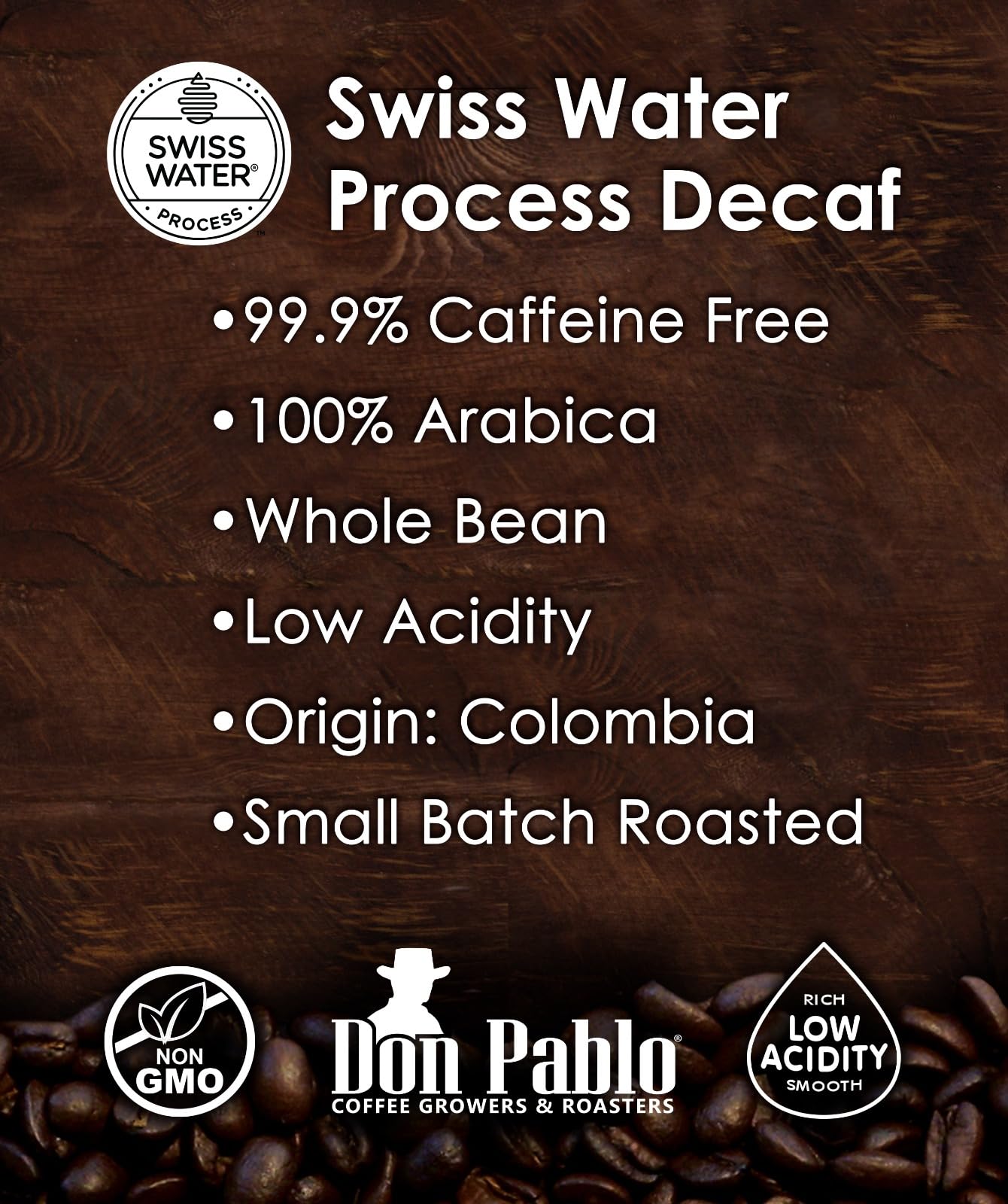 Don Pablo whole bean closeup highlighting texture and quality beans
