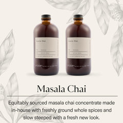 Dona Chai close-up label view highlighting small-batch and single-origin spices benefit